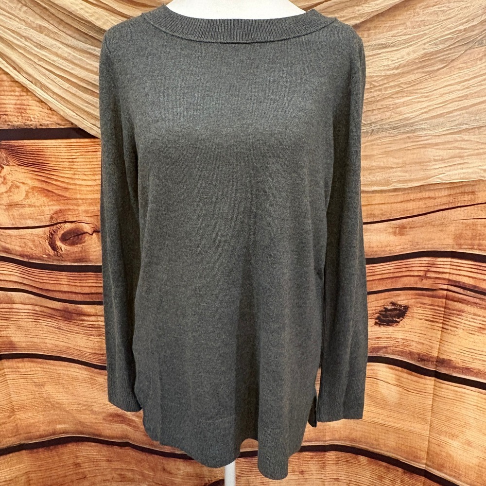 Loft Womens Dark Gray Super Soft Boho‎ Cozy Long Sleeve Sweater Size M